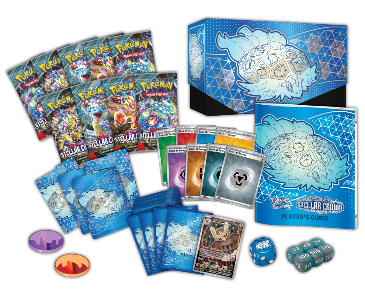 PREVENTA: Pokémon TCG: Scarlet & Violet – Stellar Crown Elite Trainer Box INGLÉS