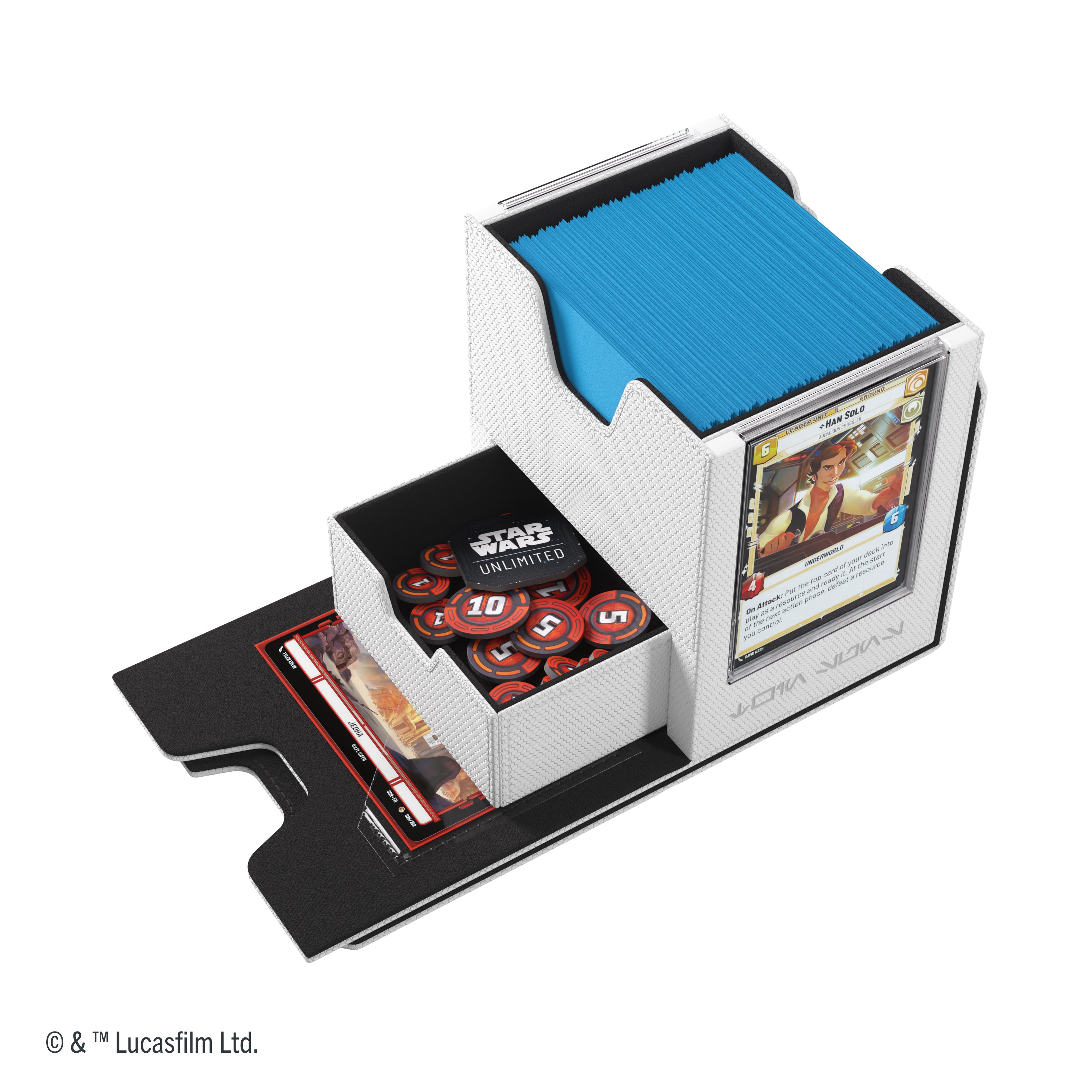 GG Star Wars Unlimited Twin Suns Deck Pod - White/Black - TENTAMI - JUEGOS