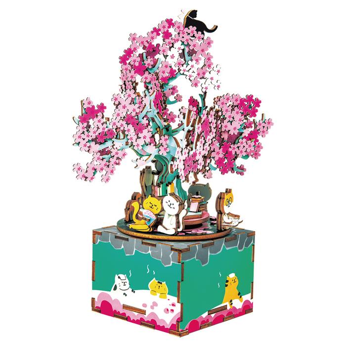 Arbol de Gatos Cerezo Florido STEM Caja Musical Robotime