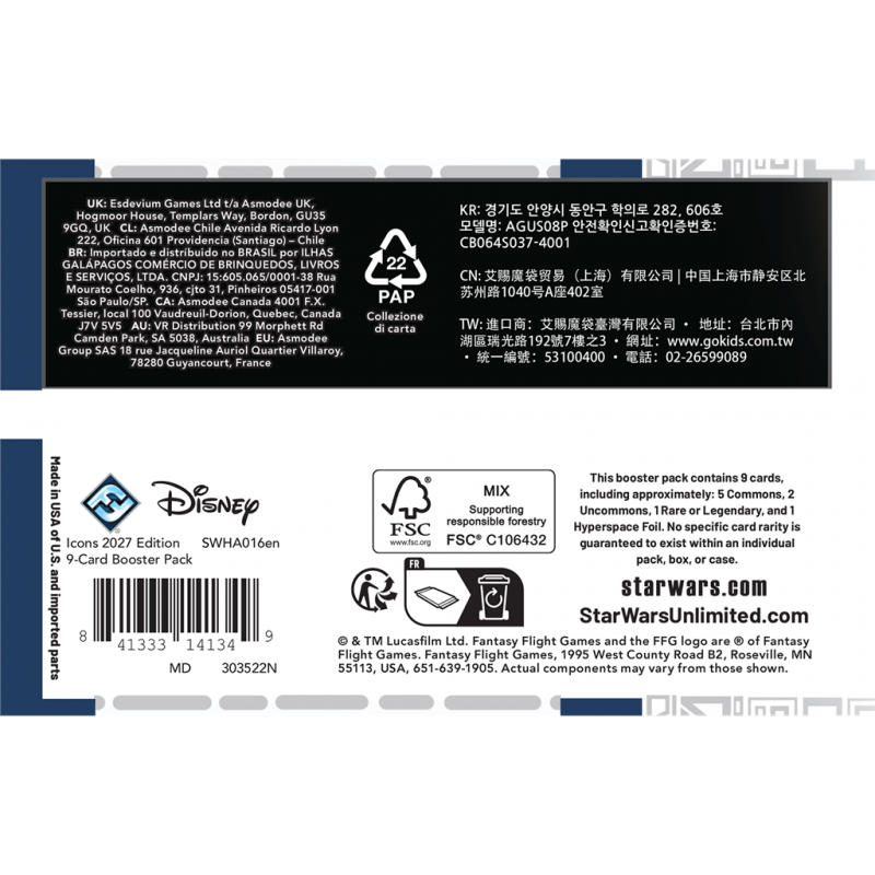 STAR WARS UNLIMITED - ICONS 2027 EDITION BOOSTER 4-PACK INGLES